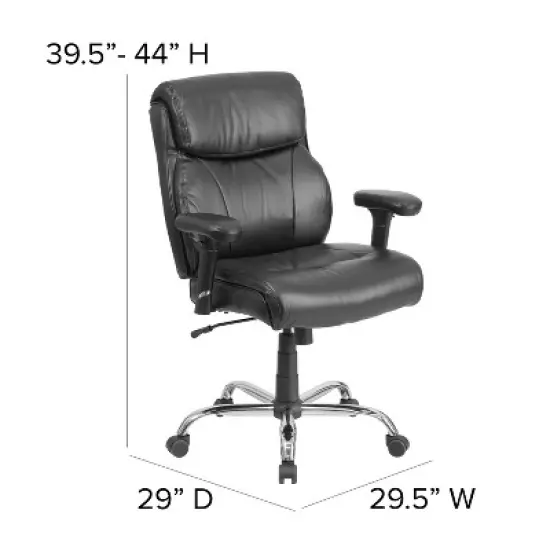 Flash Furniture HERCULES Series Big & Tall 400 lb. Rated Swivel Ergonomic Task Office Chair with Clean Line Stitching and Adjustable Arms image {3}