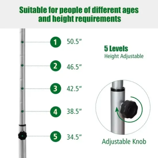 Costway Foldable Trampoline Double Mini Kids Fitness Rebounder w/ Adjustable Handle Red\Blue image {7}