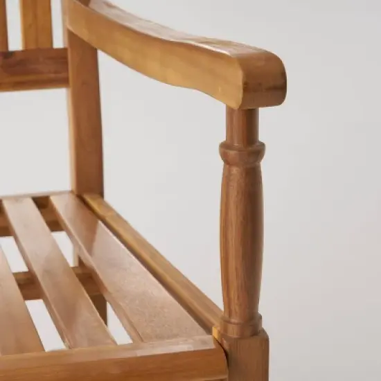 Arcadia 2pc Acacia Wood Rocking Chair and Side Table Set Teak - Christopher Knight Home image {3}