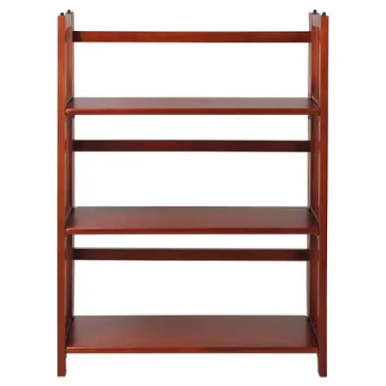 38" Folding 3 Tier Bookshelf Stackable - Flora Home image {12}