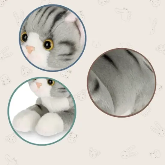 Bearington Collection Lil' Socks Small Plush Stuffed Animal Gray Striped Tabby Cat, 8" image {4}