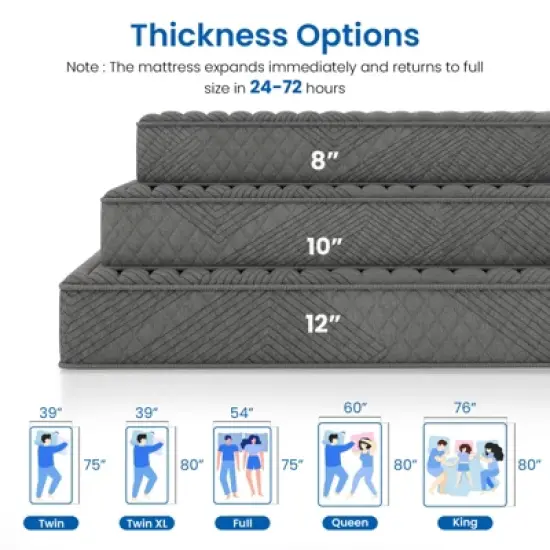 Swedrea Hybrid Mattress Medium Cooling Memory Foam Bed-in-a-Box Black image {7}