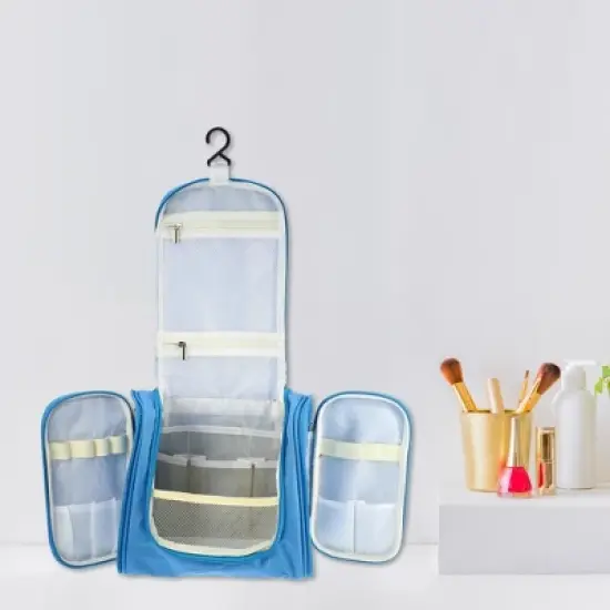 Unique Bargains Travel Makeup Bag Travel Toiletry Organizer Makeup Brush Holder Waterproof Oxford Cloth 1 Pcs image {5}