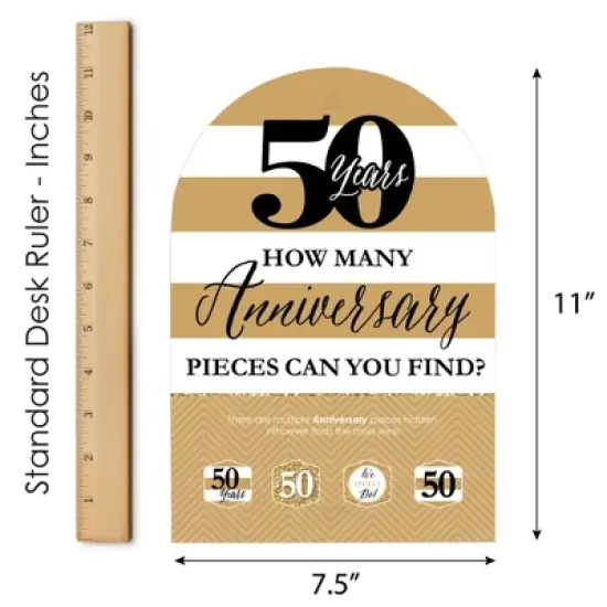 Big Dot of Happiness We Still Do - 50th Wedding Anniversary - Anniversary Party Scavenger Hunt - 1 Stand and 48 Game Pieces - Hide and Find Game image {5}
