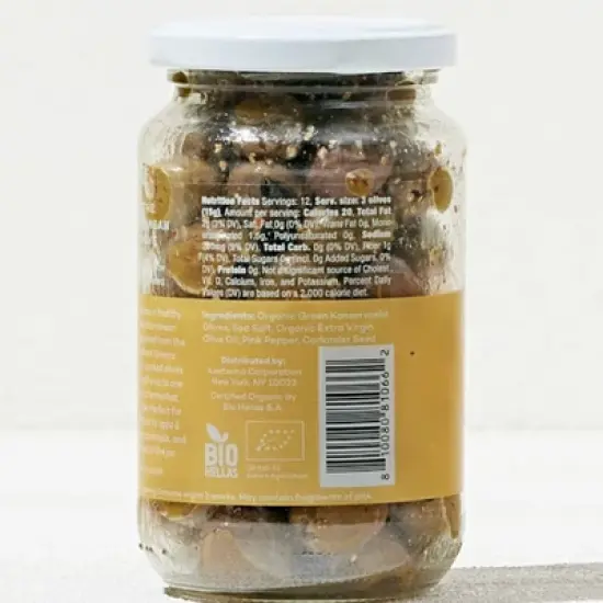 Kosterina Coriander and Pink Peppercorn Pitted Organic Green Olives - 6.7oz image {2}