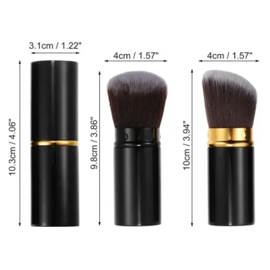 Unique Bargains Makeup Brush Kit Travel Retractable Angled Makeup Brush Eye Defining Brush Highlight Brush 2 Pcs image {3}