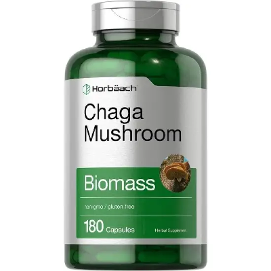 Horbaach Chaga Mushroom Supplement | 180 Capsules image {2}