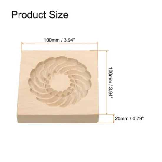 Unique Bargains Wooden 3D Carved Non-stick Vintage Baking Cookie Biscuit Mould image {1}