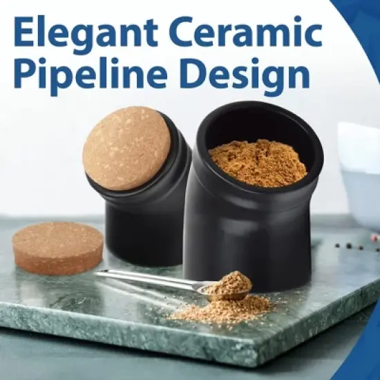 Impresa [2 Pack] Salt Pig for Convenient Access to Seasoning - Wide Mouth - Dishwasher Safe and Scratch Resistant - Charcoal image {6}