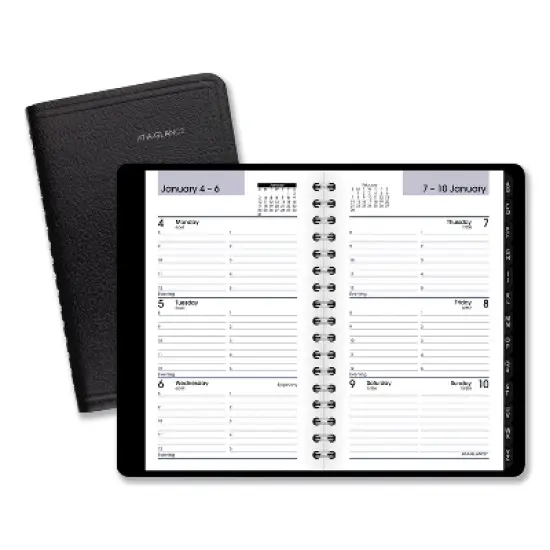 DayMinder Weekly Pocket Appointment Book with Telephone/Address Section, 6 x 3.5, Black Cover, 12-Month (Jan to Dec): 2026 image {6}