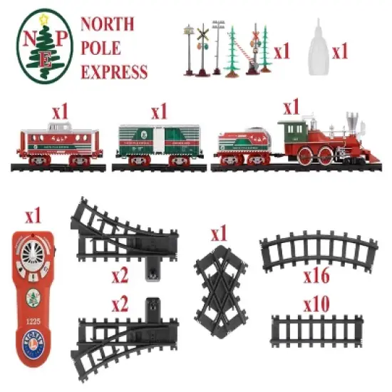 Lionel North Pole Express Battery Operated O-Gauge Train Set: 44-Piece Toy Vehicle Playset image {7}