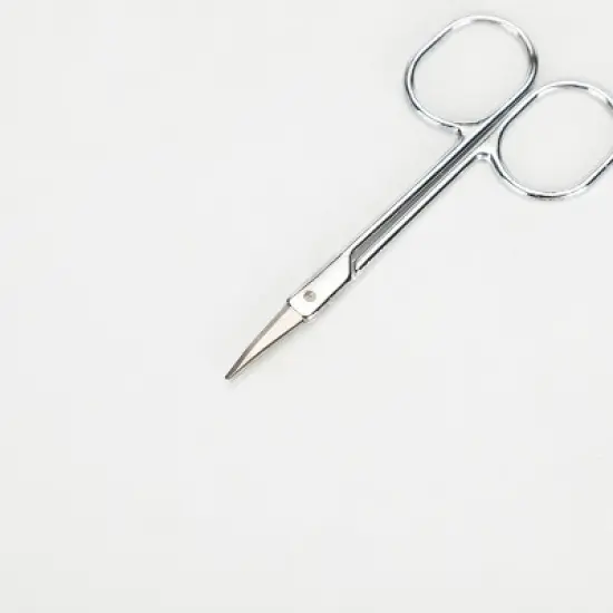 Unique Bargains Curved Head Stainless Steel Vibrissa Scissors Silver Tone 3.5" x 1.8" 1 Pc image {1}