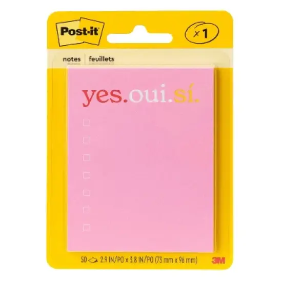 Post-it Yes, Oui, Si Sticky Notes 50 Sheets image {6}