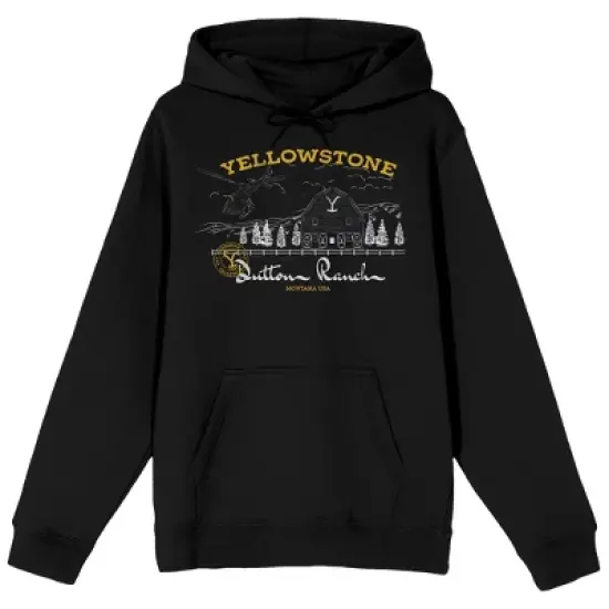 Yellowstone Dutton Ranch Forest Composition Chest Art Men's Black Sweatshirt image {5}
