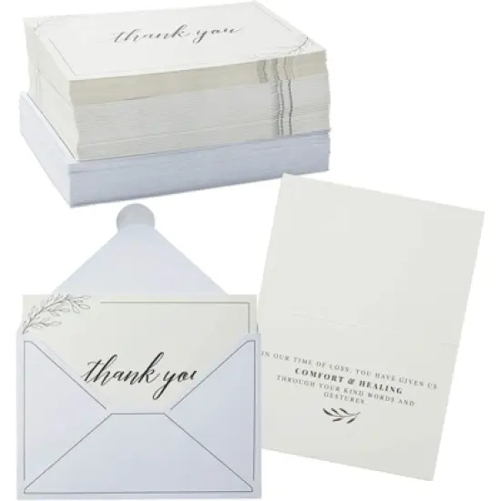Pipilo Press 48-Pack Sympathy Thank You Cards with Envelopes and Stickers for Funerals (4 x 6 In) image {6}