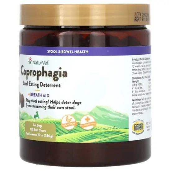 NaturVet Coprophagia, Stool Eating Deterrent + Breath Aid, For Dogs, 130 Soft Chews, 10 oz (286 g) image {3}