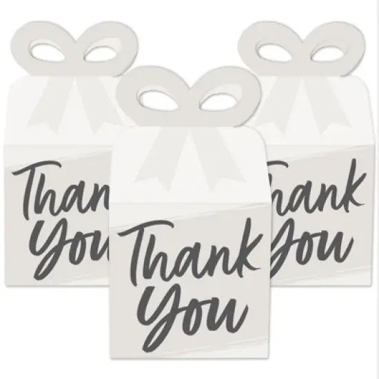 Big Dot of Happiness Champagne Elegantly Simple - Square Favor Gift Boxes - Guest Party Favors Bow Boxes - Set of 12 image {1}
