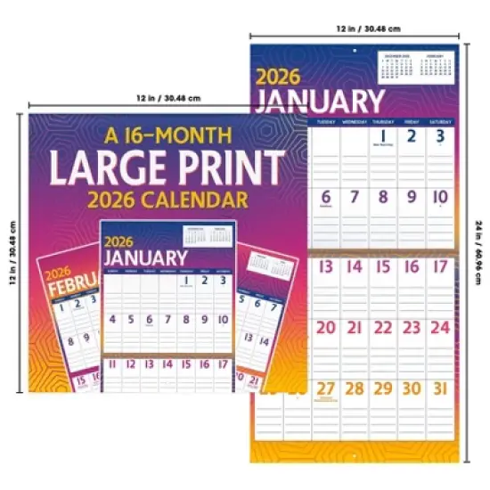 Trends International 2026 Large Print 12"x12" Wall Calendar image {6}