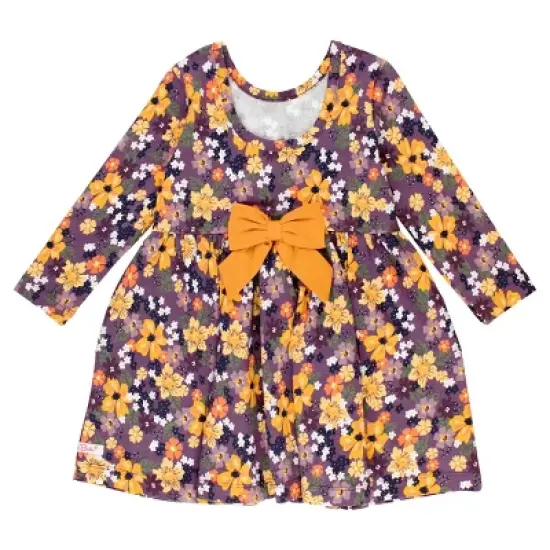 RuffleButts Toddler Girls Long Sleeve Twirl Dress image {1}