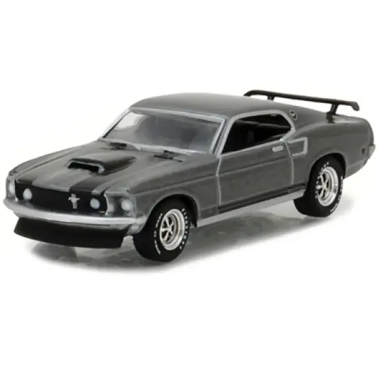 1969 Ford Mustang Boss 429 Gray Metallic with Black Stripes "John Wick" (2014) Movie 1/64 Diecast Model Car by Greenlight image {1}