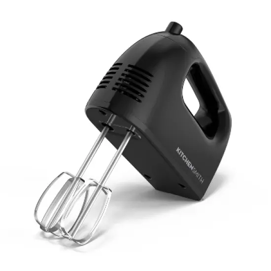 KitchenSmith 5 Speed Hand Mixer: Black, 150W, Dishwasher-Safe Parts, Metal Whisk, Handheld Cooking Mixer image {6}