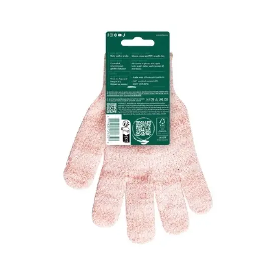 EcoTools Exfoliating Bath + Shower Gloves - Pink image {2}