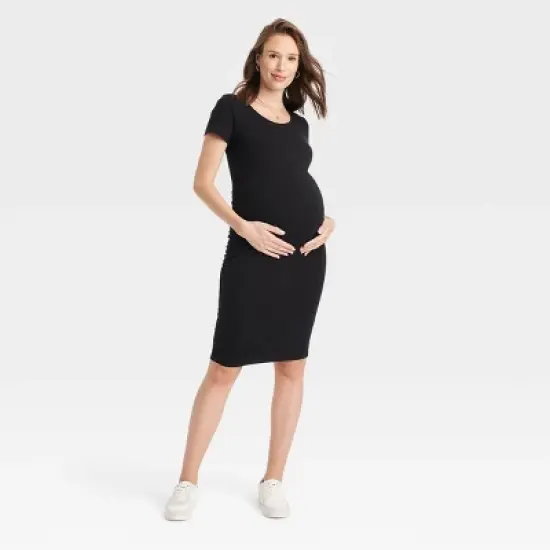 Short Sleeve Essential Midi T-Shirt Maternity Dress - Isabel Maternity by Ingrid & Isabel&trade; image {3}