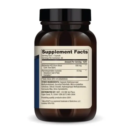Dr. Mercola Berberine and MicroPQQ Advanced, 30 Servings (30 Capsules), Dietary Supplement, Supports Immune and Organ Health, Non GMO image {1}