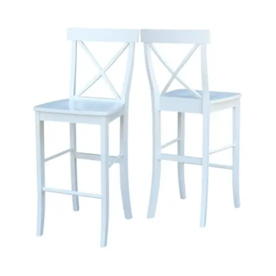 30" X-Back Counter Height Barstool White - International Concepts image {4}