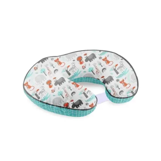 Bacati - 3 pc Safari Jungle Aqua Orange Gray Boys Hugster Feeding & Infant Support Nursing Pillow image {1}