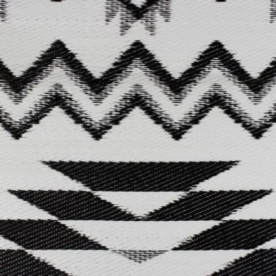 Northlight 4' x 6' Black and White Aztec Print Rectangular Outdoor Area Rug image {3}
