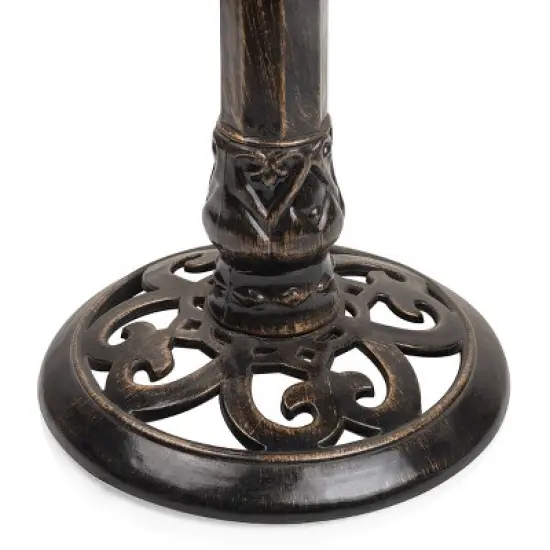 27" Polyresin Antique Style Outdoor Birdbath with Bird Figurine, Weather-Resistant - Alpine Corporation image {5}