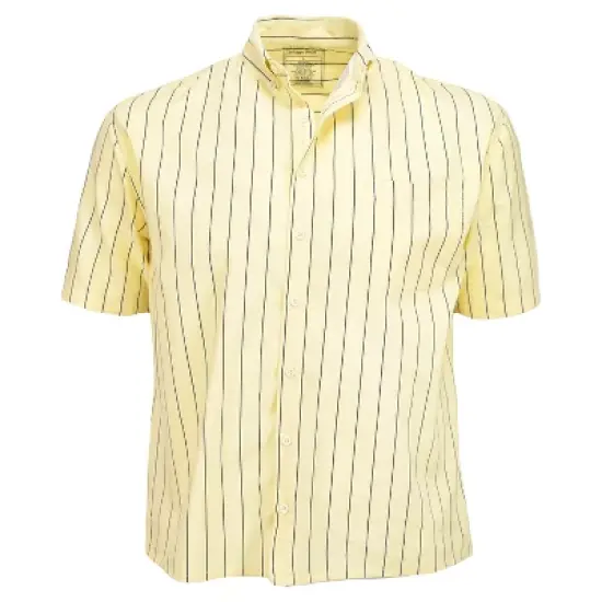 Indygo Smith Men's Short Sleeve Striped Cotton Button Down Sport Shirt image {5}