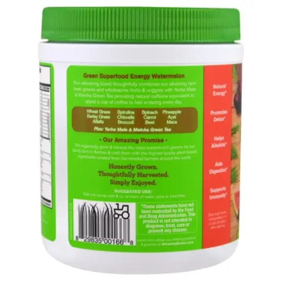 Amazing Grass Greens Blend, Energy, Watermelon, 7.4 oz (210 g) image {2}