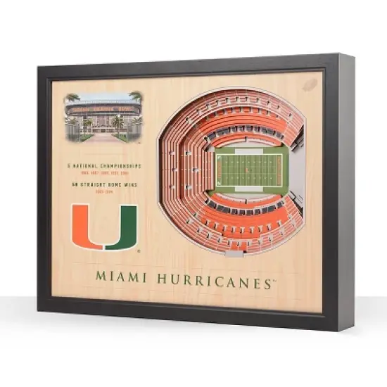 NCAA Miami Hurricanes 25-Layer StadiumViews 3D Wall Art image {5}