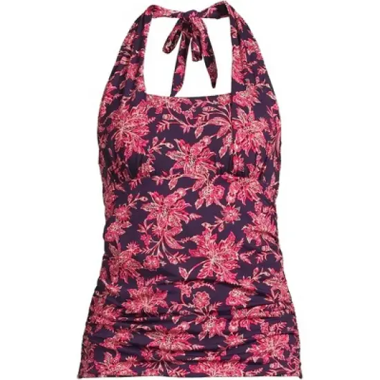 Lands' End Women's Chlorine Resistant Square Neck Halter Tankini Swimsuit Top image {10}