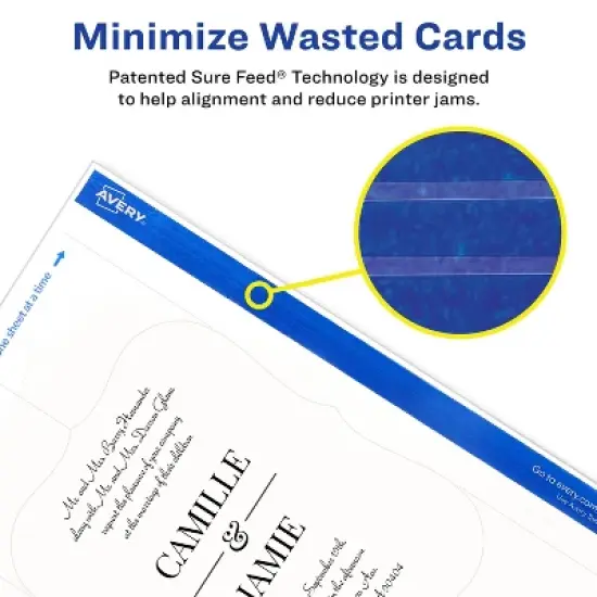 Avery Matte White Flourished Edge Cards, 4.25" x 5.5", 100ct image {2}