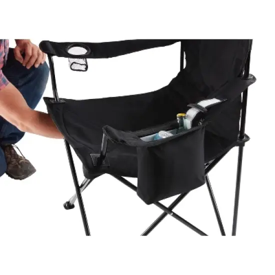 Coleman Quad Portable Camping Chair with Built-In Cooler - Black image {2}