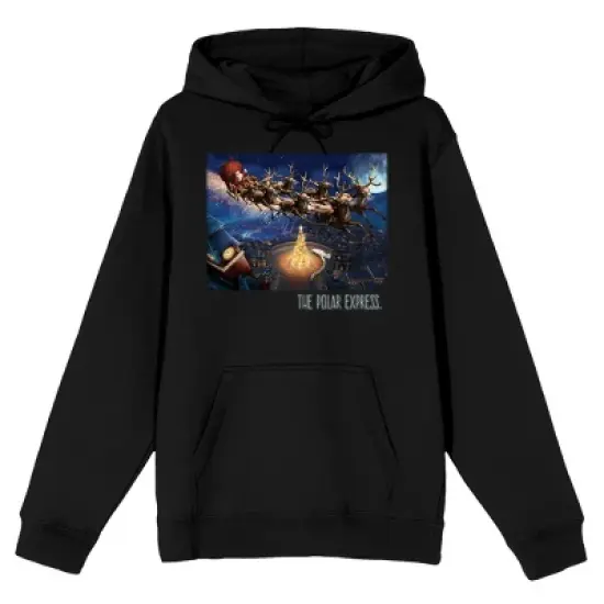 Polar Express Santa Sleigh Screenshot Men's Black Sweatshirt image {6}