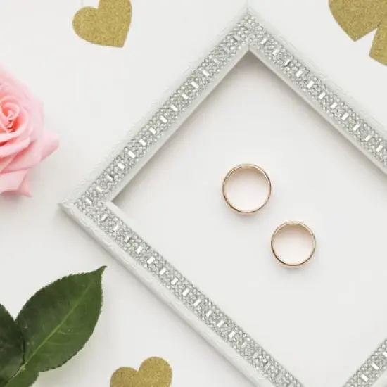 Wrapables 3 Yards Self Adhesive Crystal Rhinestone Ribbons, Diamond Bling Tape Strips Trim for DIY Crafts Wedding Party Decoration (3 Rolls), Silver image {2}