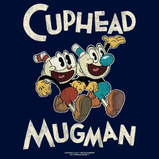 Boy's The Cuphead Show! Mugman and Cuphead Distressed T-Shirt image {1}