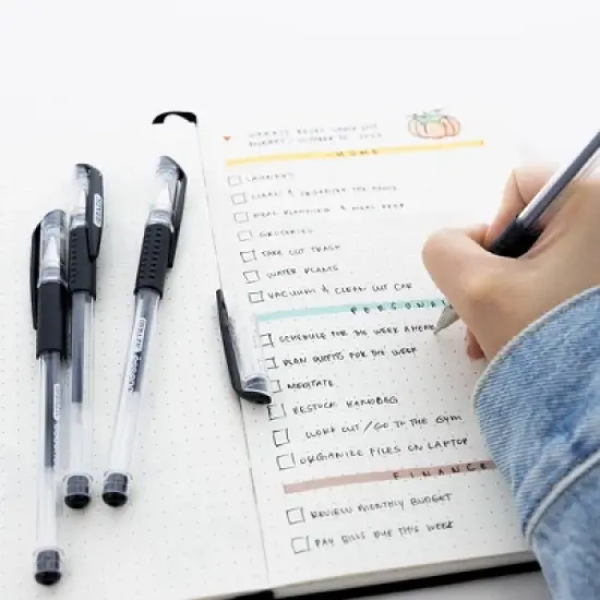 BAZIC Products&reg; Essence Gel Pen with Cushion Grip, Black, 12 Per Box, 6 Boxes image {4}