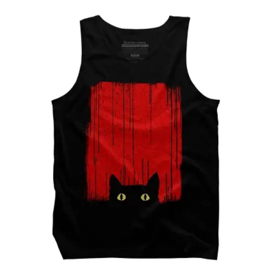 Men's Design By Humans Black Cat By clingcling Tank Top image {4}