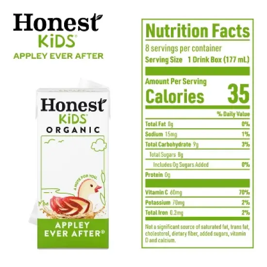 Honest Kids Organic Apple Juice Drink - 8pk/6 fl oz Box image {5}