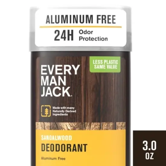 Every Man Jack Sandalwood Men's Natural Deodorant - Aluminum-Free 3oz image {14}