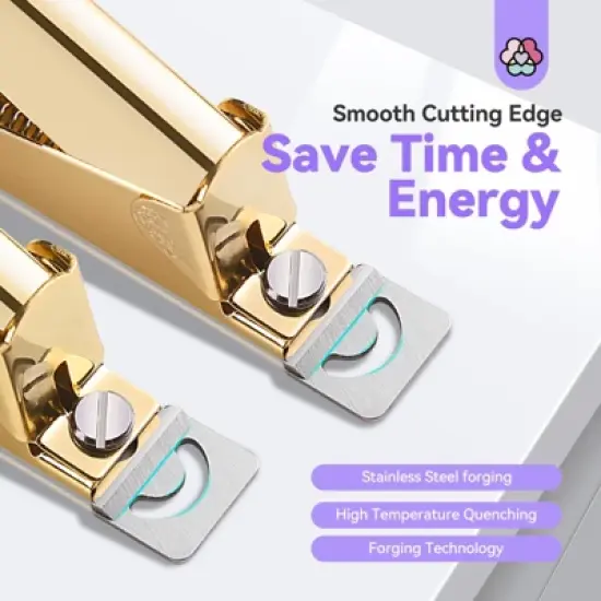 Saviland Magnetic Precision Nail Cutter: Rose Gold Clipper w/ Sizer Magnets - 15-Pc Artist's Essential Trimmer System. image {3}