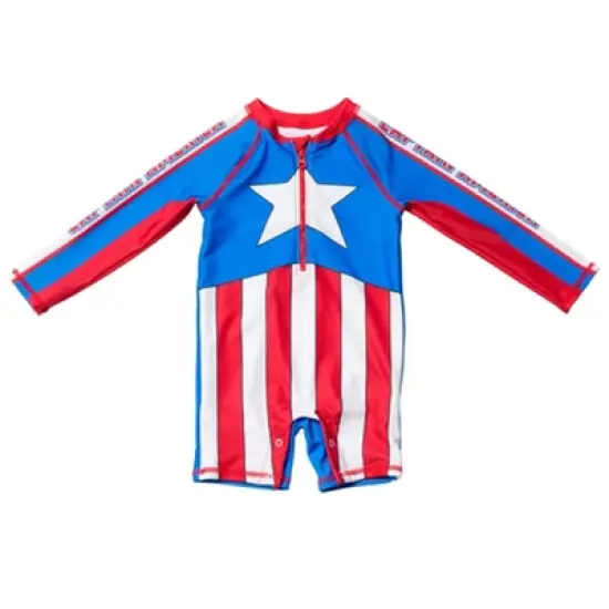 Marvel Avengers Spider-Man Zip Up One Piece Bathing Suit Toddler  image {7}
