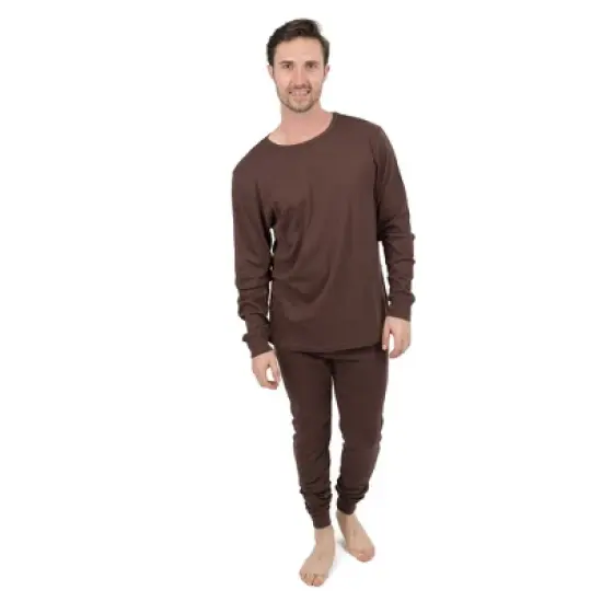 Leveret Mens Two Piece Cotton Solid Neutral Color Pajamas image {10}