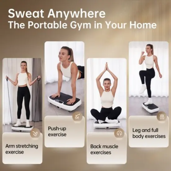 MaseiKar Vibration Plate Exercise Machine, wholeBody Vibrating Platform for ldeal Home GymWorkout Equipment for Women with 2 ResistanceBands image {1}