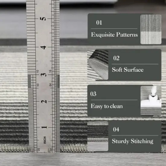 Modern Abstract Area Rug Machine Washable Rug for Living Room, Non-Slip Non Shedding Gradient Soft Carpet, Low Pile Indoor Foldable Printed Rug image {8}